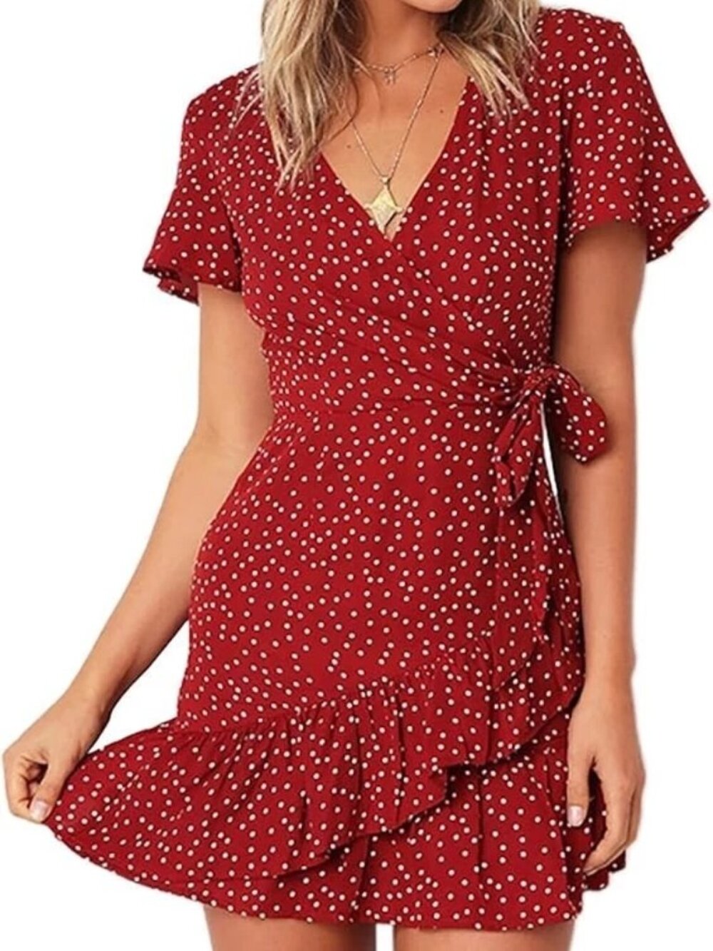 Relipop Red Polka Dot Wrap Dress XL